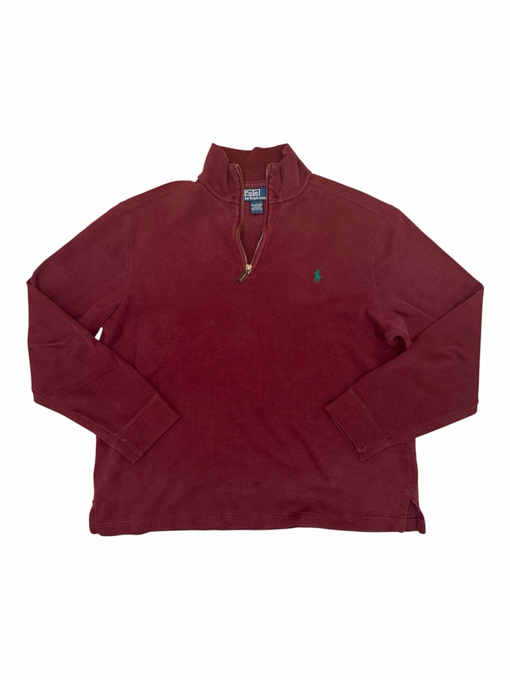 Polo by Ralph Lauren Men's Maroon Quarter-Zip Sweater